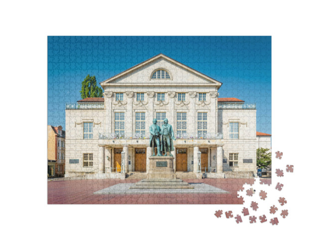 Puzzle 1000 Teile „Goethe-Schiller-Denkmal in Weimar, Thüringen“