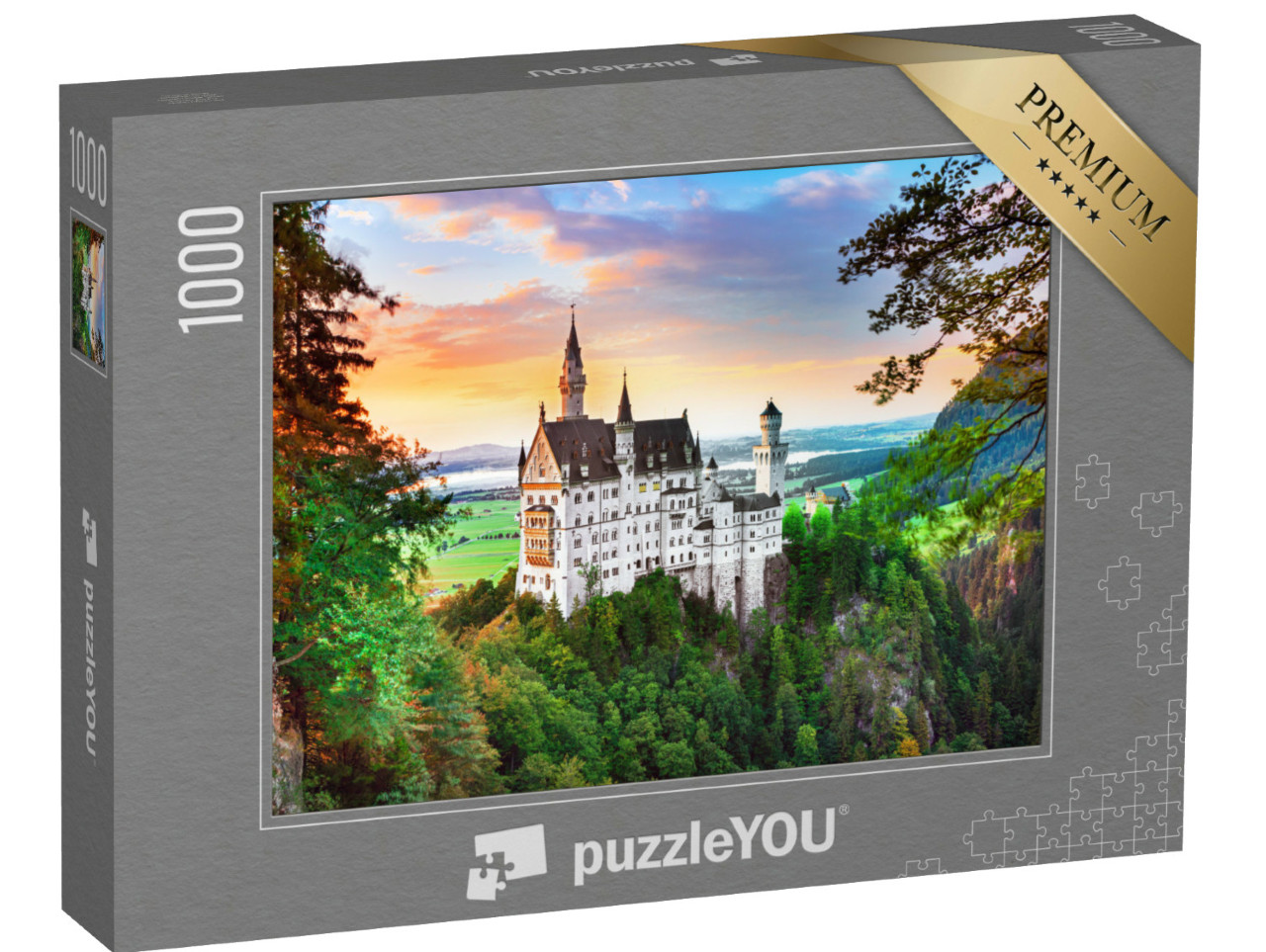 Puzzle 1000 Teile „Neuschwanstein, Märchenschloss bei Füssen in Bayern“