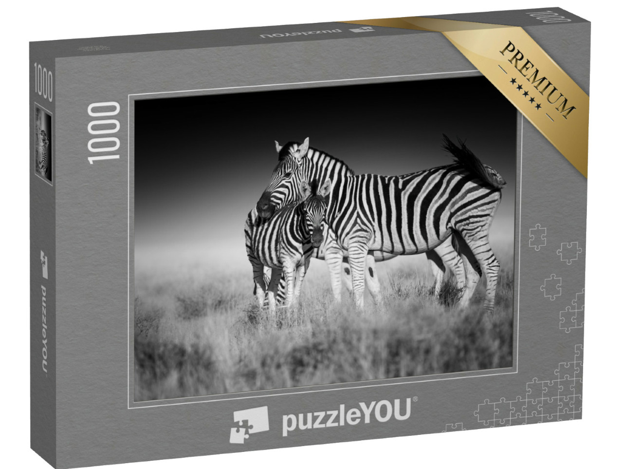 Puzzle 1000 Teile „Zebras in der Savanne von Etosha, Namibia“