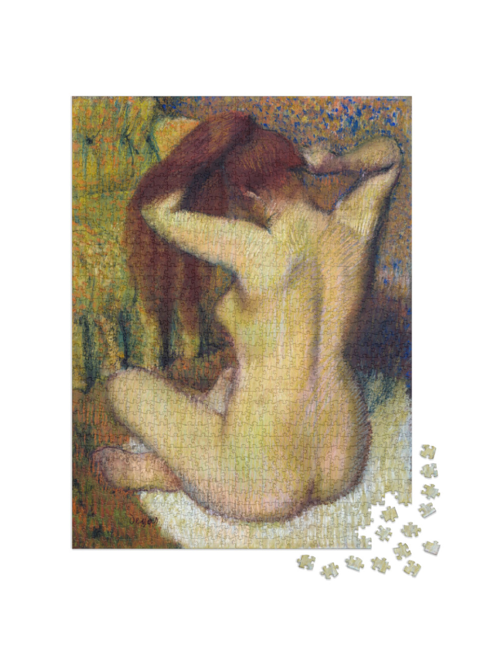Puzzle 1000 Teile „Edgar Degas - Frau kämmt ihr Haar“