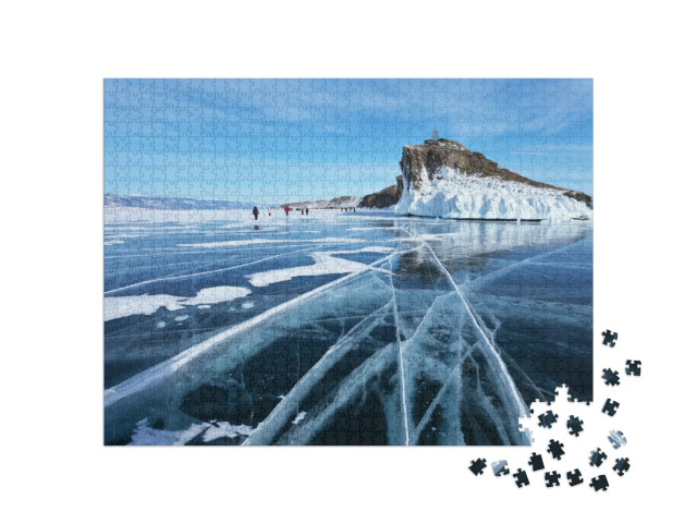 Puzzle 1000 Teile „Gefrorener Baikalsee am Kap Horin-Irgi, Russland“