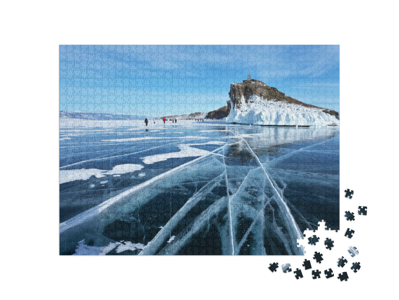 Puzzle 1000 Teile „Gefrorener Baikalsee am Kap Horin-Irgi, Russland“