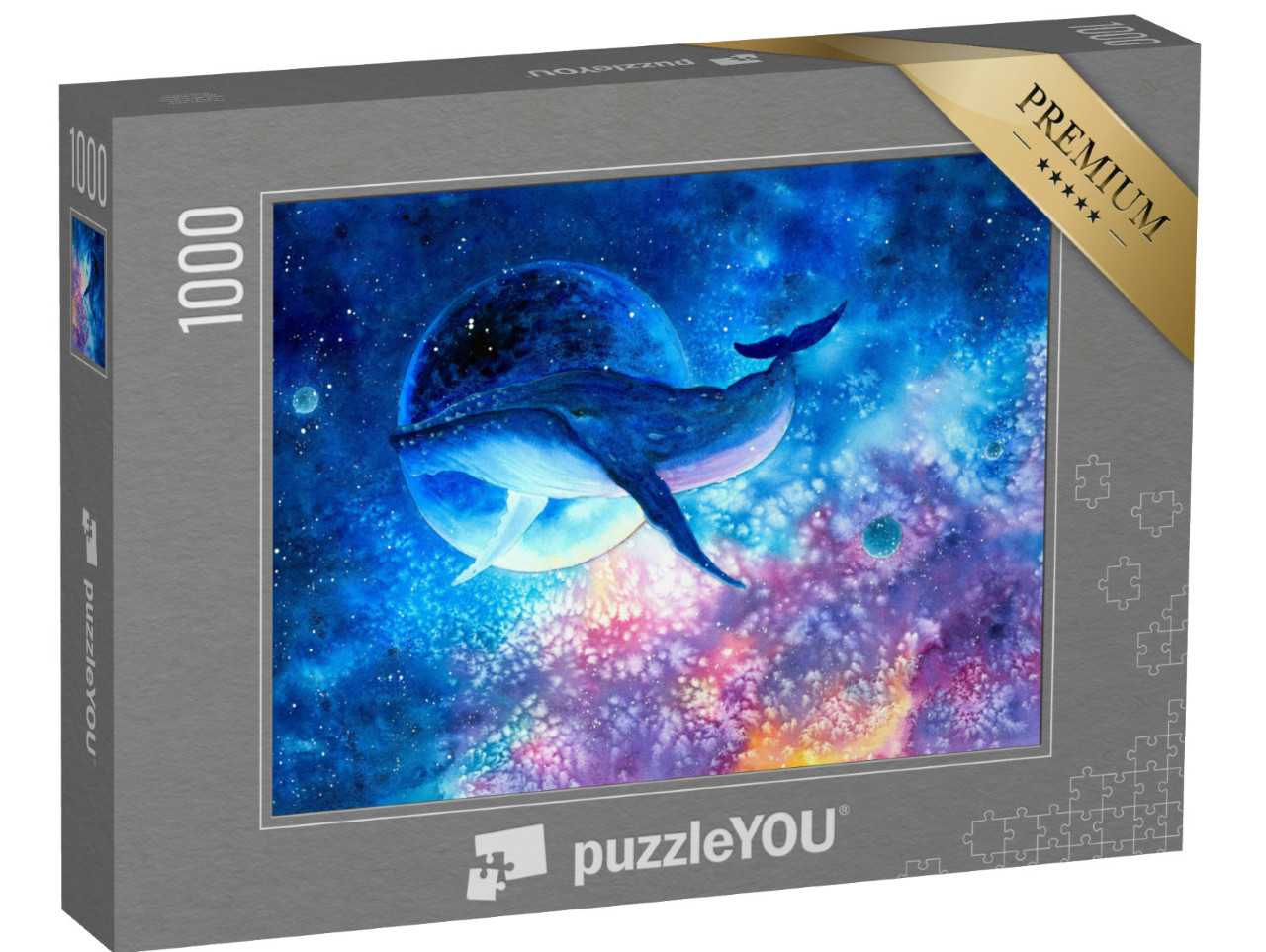 Puzzle 1000 Teile „Wal taucht in die Tiefen des Weltraums“