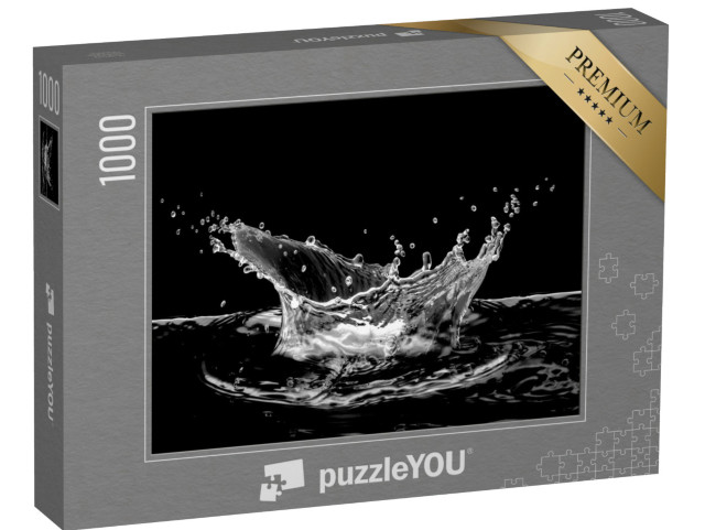 Puzzle 1000 Teile „Wasserspritzer in schwarz-weiß“