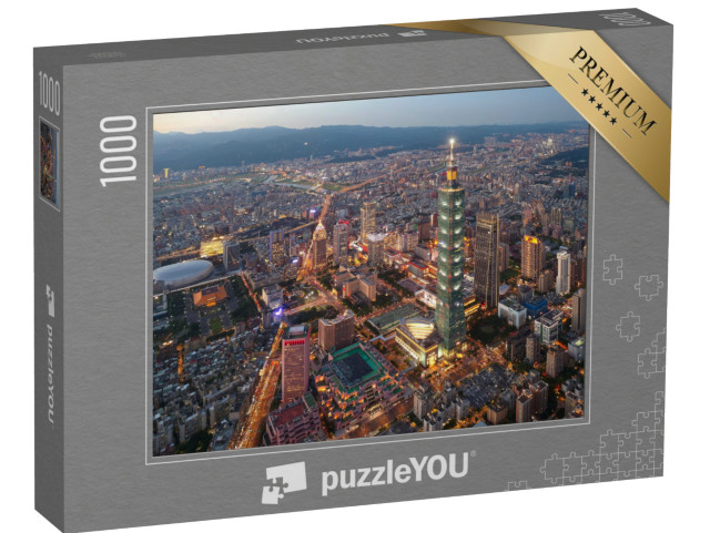 Puzzle 1000 Teile „Skyline des Stadtzentrums von Taipeh, Taiwan“