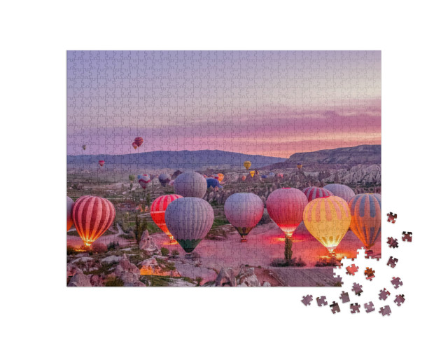 Puzzle 1000 Teile „Heißluftballons  im Goreme-Nationalpark, Türkei“
