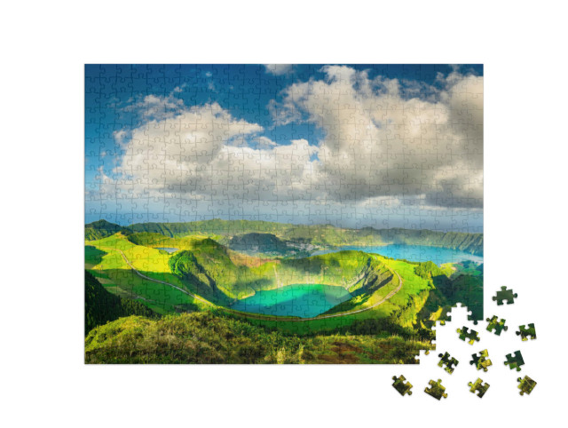Puzzle 500 Teile „Die Blauen und Grünen Seen, Azoren“