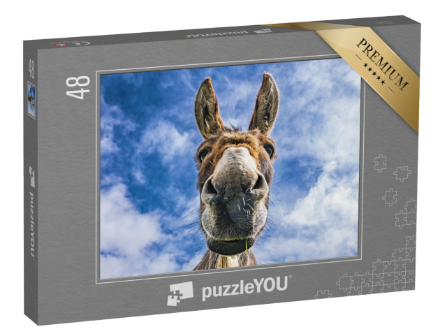 Puzzle 48 Teile „Esel in Nahaufnahme“
