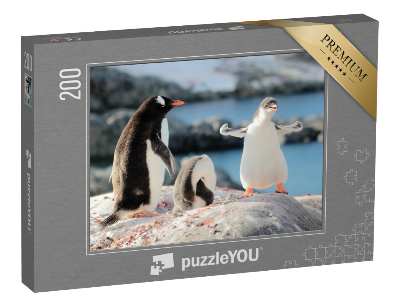 Puzzle 200 Teile „Wer ist der stärkste Pinguin?“