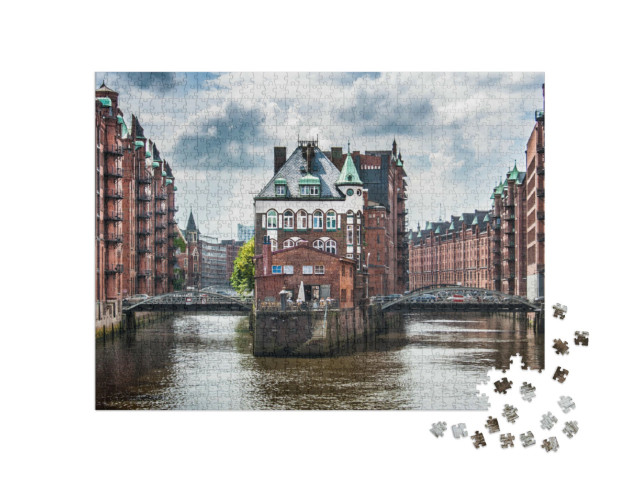 Puzzle 1000 Teile „Die berühmte Speicherstadt in Hamburg“
