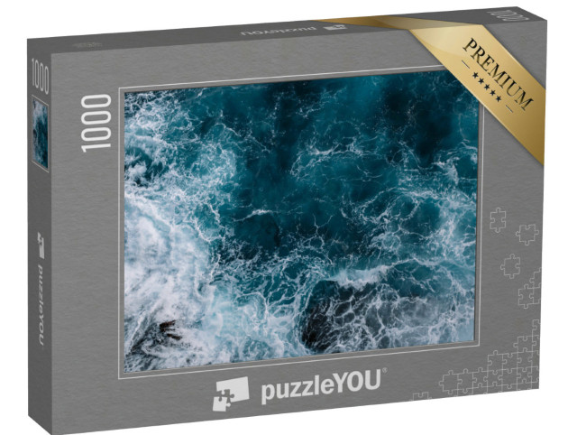 Puzzle 1000 Teile „Blick aus der Luft auf die Wellen des Ozeans“
