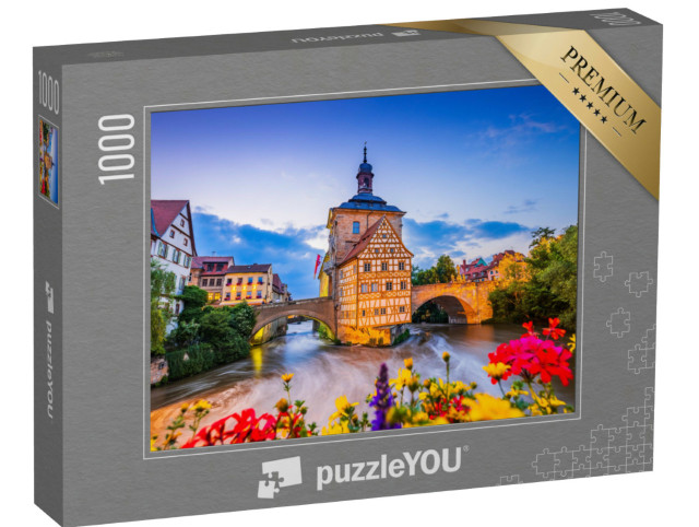 Puzzle 1000 Teile „Bamberg, Deutschland: Altes Rathaus über der Regnitz“