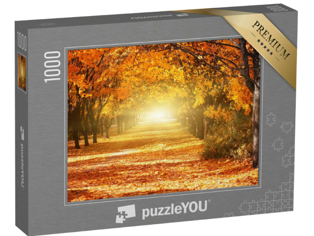Puzzle 1000 Teile „Allee aus goldenen Herbstbäumen“