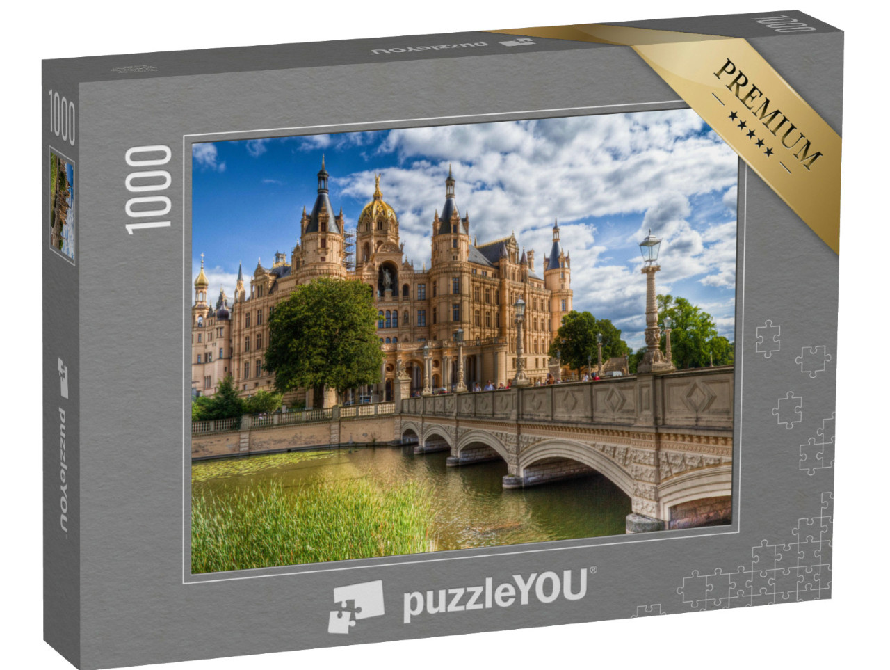 Puzzle 1000 Teile „Schloss von Schwerin als beeindruckender Sitz der Landesregierung“