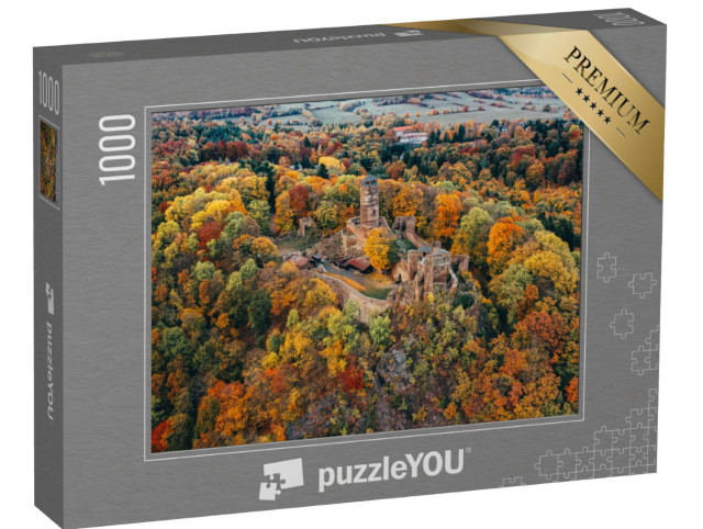 Puzzle 1000 Teile „Mittelalterliche Burg Hasistejn in der Nähe des Dorfes Place im Erzgebirge“