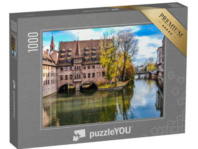 Puzzle 1000 Teile „Nürnberger Heilig-Geist-Spitalgebäude über der Pegnitz, Deutschland“