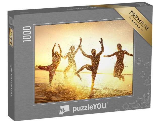 Puzzle 1000 Teile „Tanzen in den Wellen am Strand im Sommer“