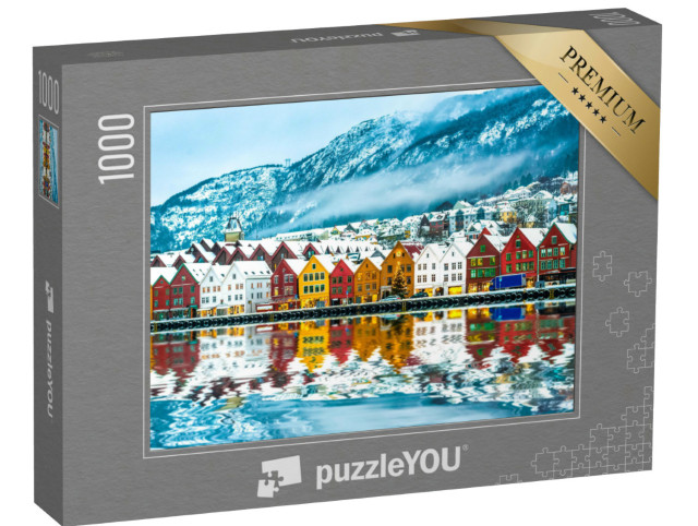 Puzzle 1000 Teile „Blick auf Bergen, Norwegen“