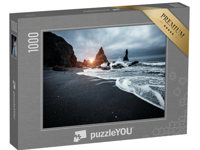Puzzle 1000 Teile „Trollzehen, Basaltfelsen am Reynisfjara Beach, Island“