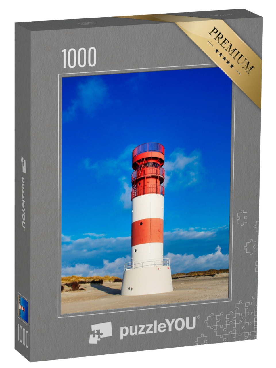 Puzzle 1000 Teile „Der Leuchtturm auf der Helgoländer Düne, Schleswig-Holstein, Deutschland“