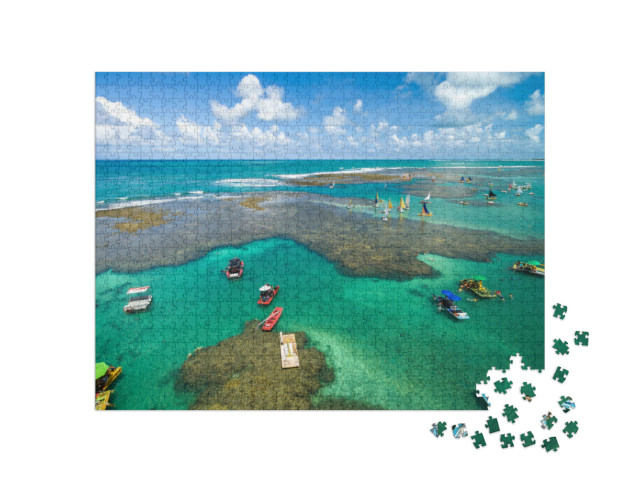 Puzzle 1000 Teile „Luftaufnahme von Porto de Galinhas, Pernambuco, Brasilien“