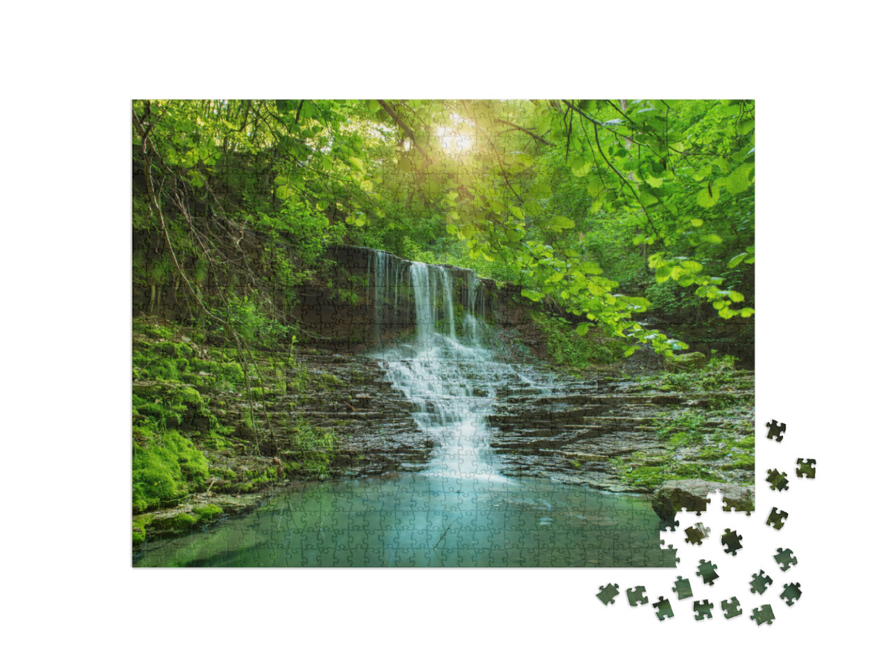 Puzzle 1000 Teile „Wasserfall im Regenwald “