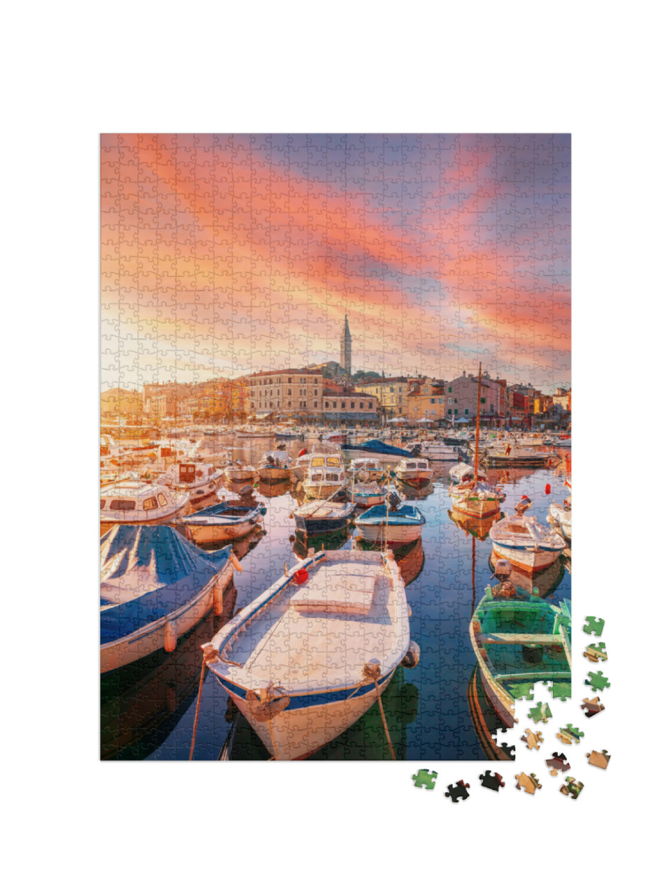 Puzzle 1000 Teile „Gemütliche und ruhige Stadt Rovinj in Istrien, Kroatien“