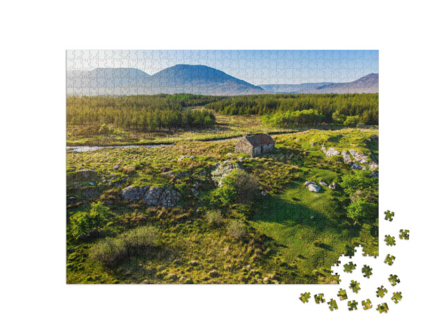 Puzzle 1000 Teile „Steincottage in Connemara, Irland“