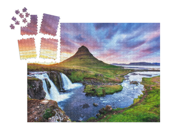 Puzzle „Sonnenuntergang am Berg Kirkjufell, Island“ | SMART SORTED® 1000 Teile