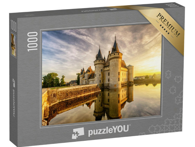 Puzzle 1000 Teile „Chateau de Sully-sur-Loire im Sonnenuntergang“