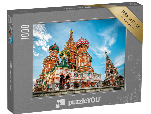 Puzzle 1000 Teile „Die Basilius-Kathedrale auf dem Roten Platz in Moskau“