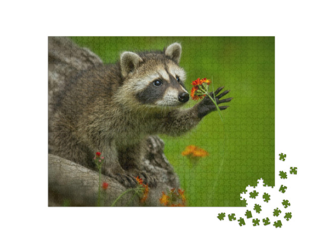 Puzzle 1000 Teile „Waschbär in Minnesota unter kontrollierten Bedingungen“