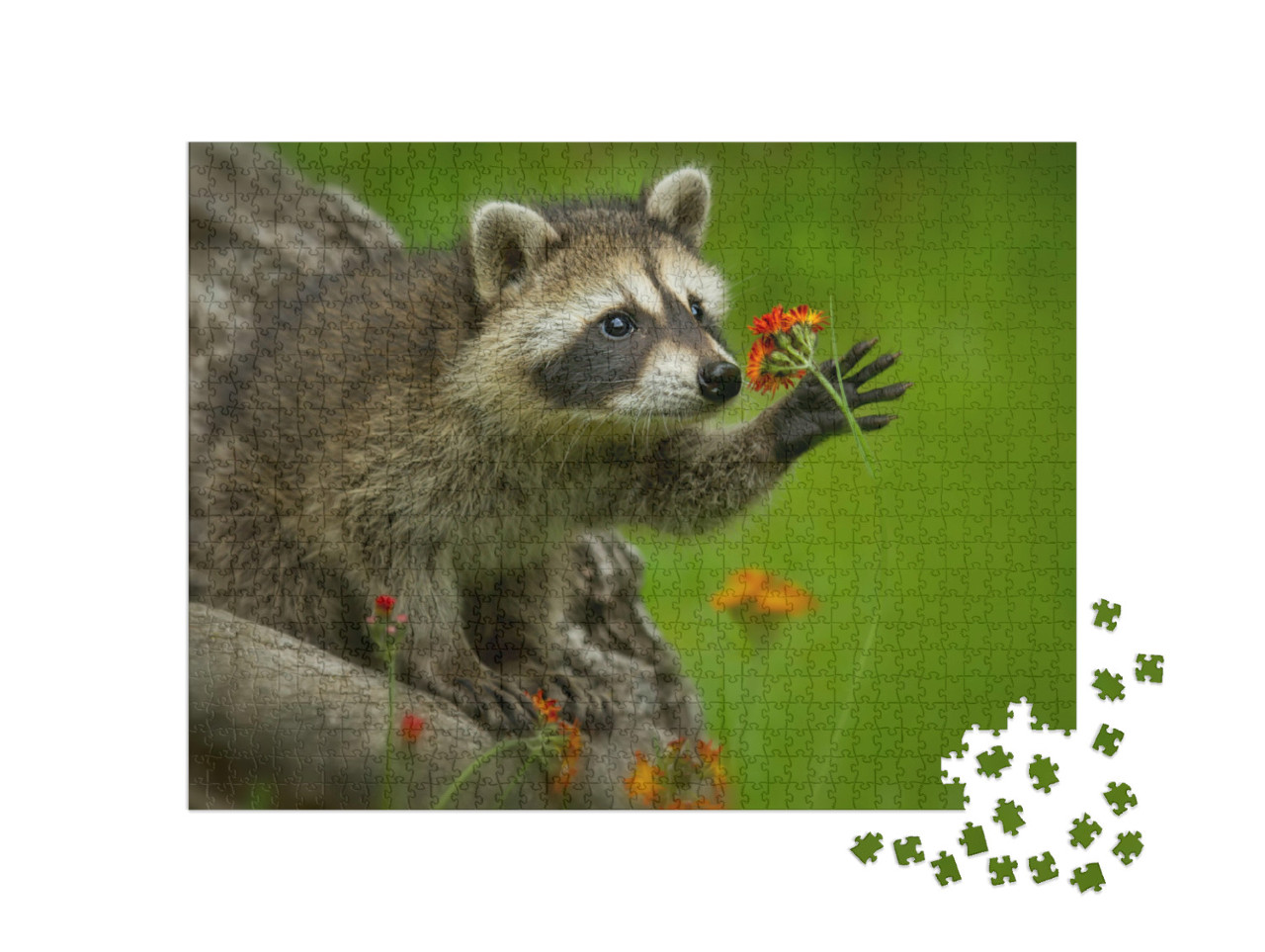 Puzzle 1000 Teile „Waschbär in Minnesota unter kontrollierten Bedingungen“