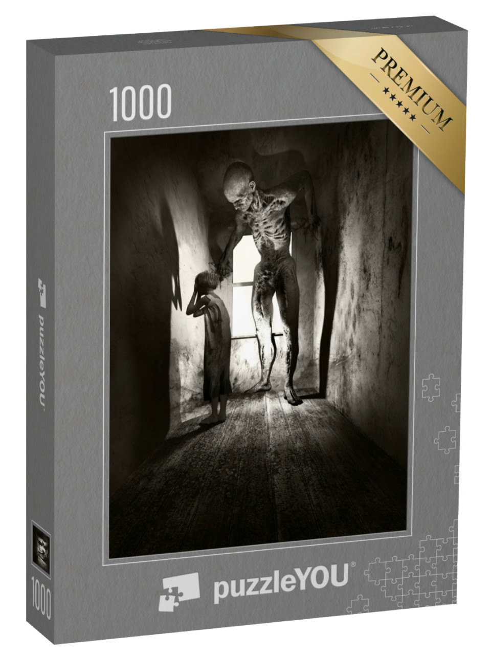 Puzzle 1000 Teile „Mädchen und Monster“