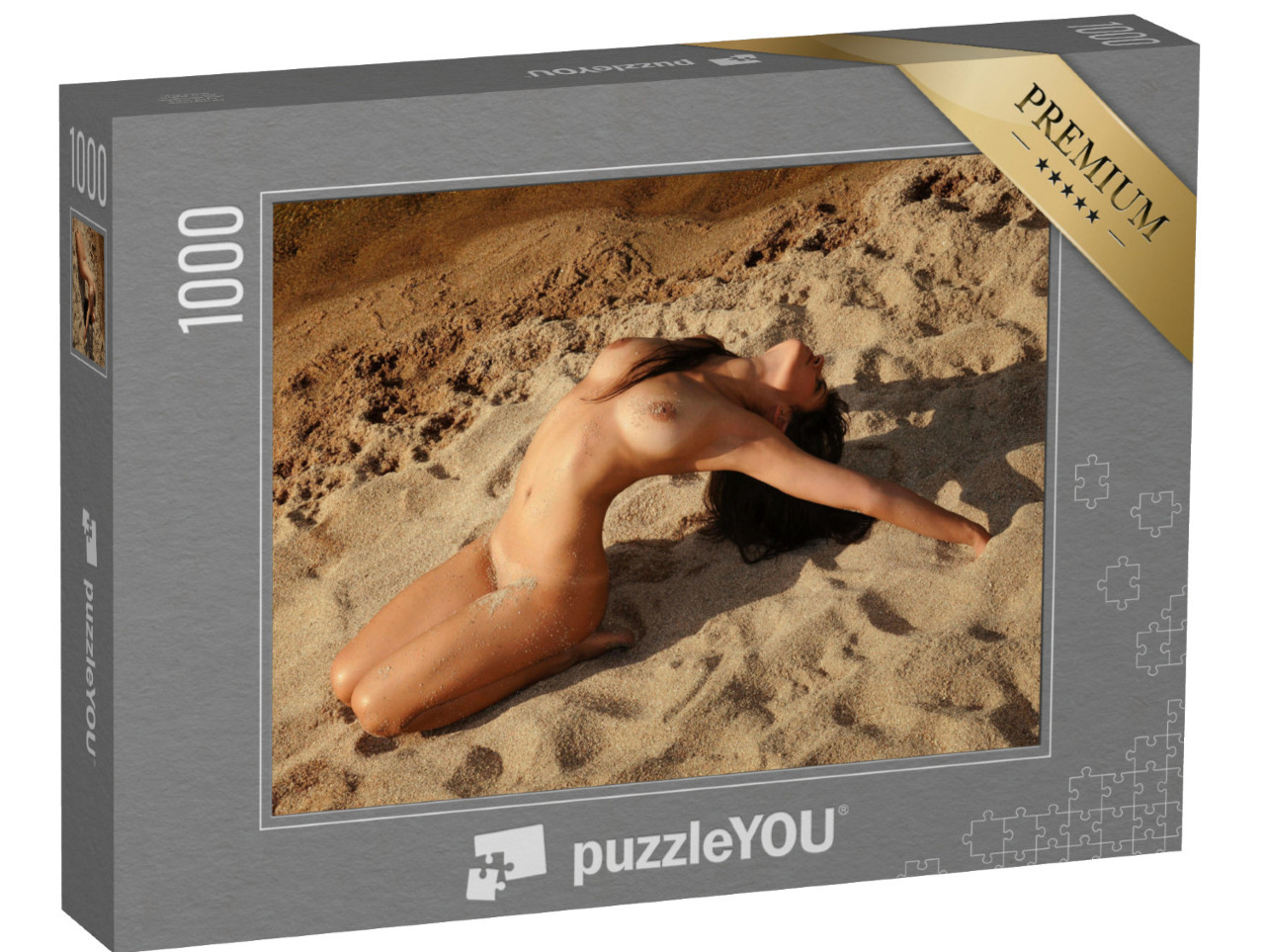 Puzzle 1000 Teile „Schön und sexy: Aktfotografie einer Frau am Strand“