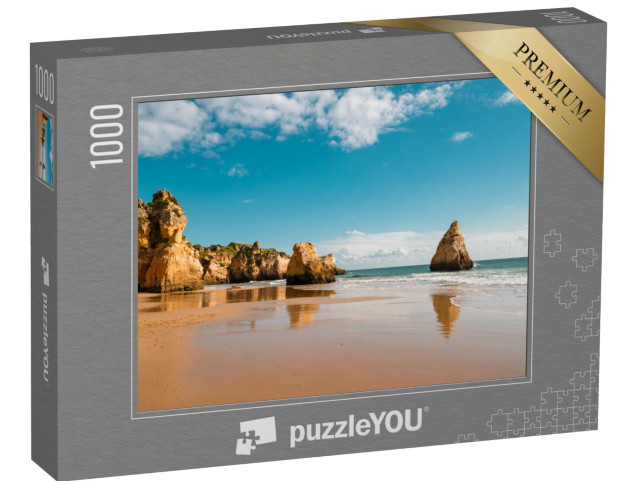 Puzzle 1000 Teile „Felsklippenbögen am Strand von Marinha, Algarve, Portugal“