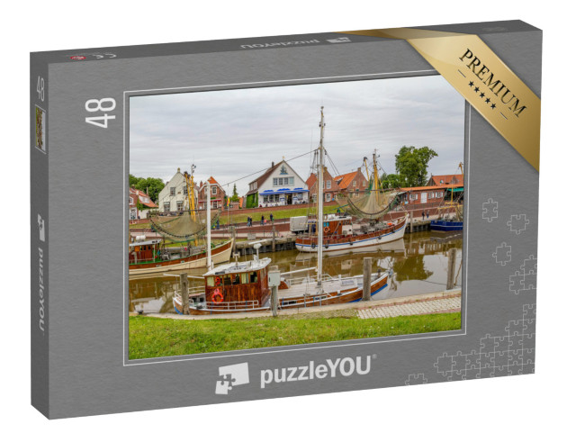Puzzle 48 Teile „Idyllische Hafenkulisse in Greetsiel, Ostfriesand, Deutschland“