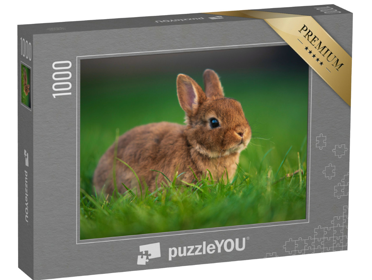 Puzzle 1000 Teile „Baby-Kaninchen auf grünem Gras“