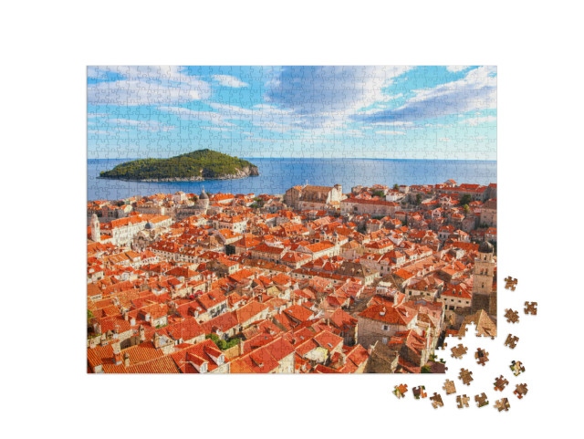 Puzzle 1000 Teile „Altstadt der Stadt Dubrovnik an der Adria, Kroatien“