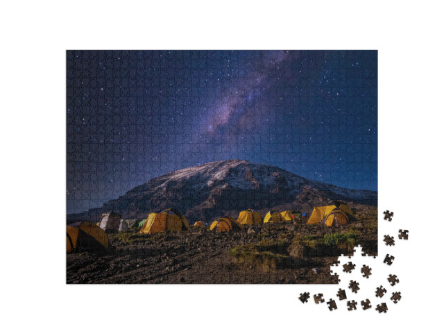 Puzzle 1000 Teile „Milchstraße über dem Kilimandscharo“