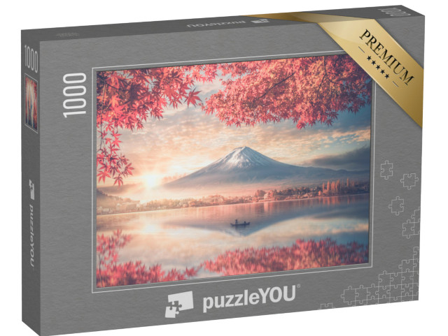 Puzzle 1000 Teile „Fuji und Kawaguchiko-See im Morgennebel, Japan“