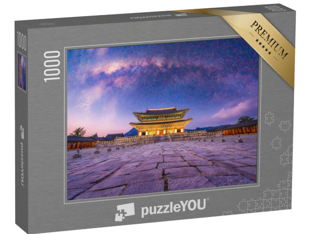 Puzzle 1000 Teile „Milchstraße hinter dem Gyeongbokgung Palast, Seoul, Südkorea“