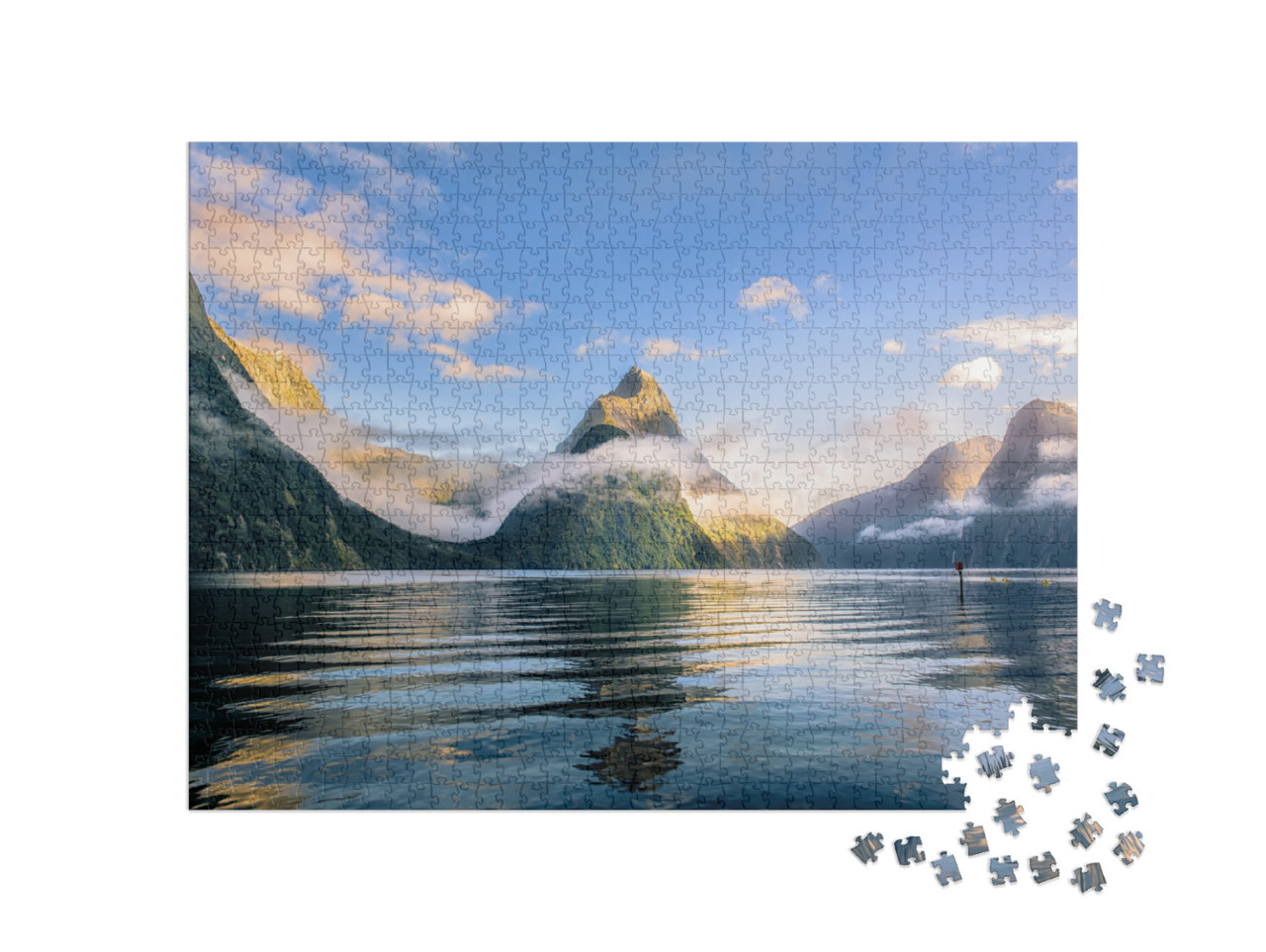 Puzzle 1000 Teile „Mitre Peak am Milford Sound“