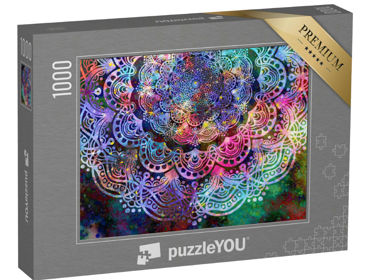 Puzzle 1000 Teile „Facettenreiches Mandala in perfekter Symmetrie“