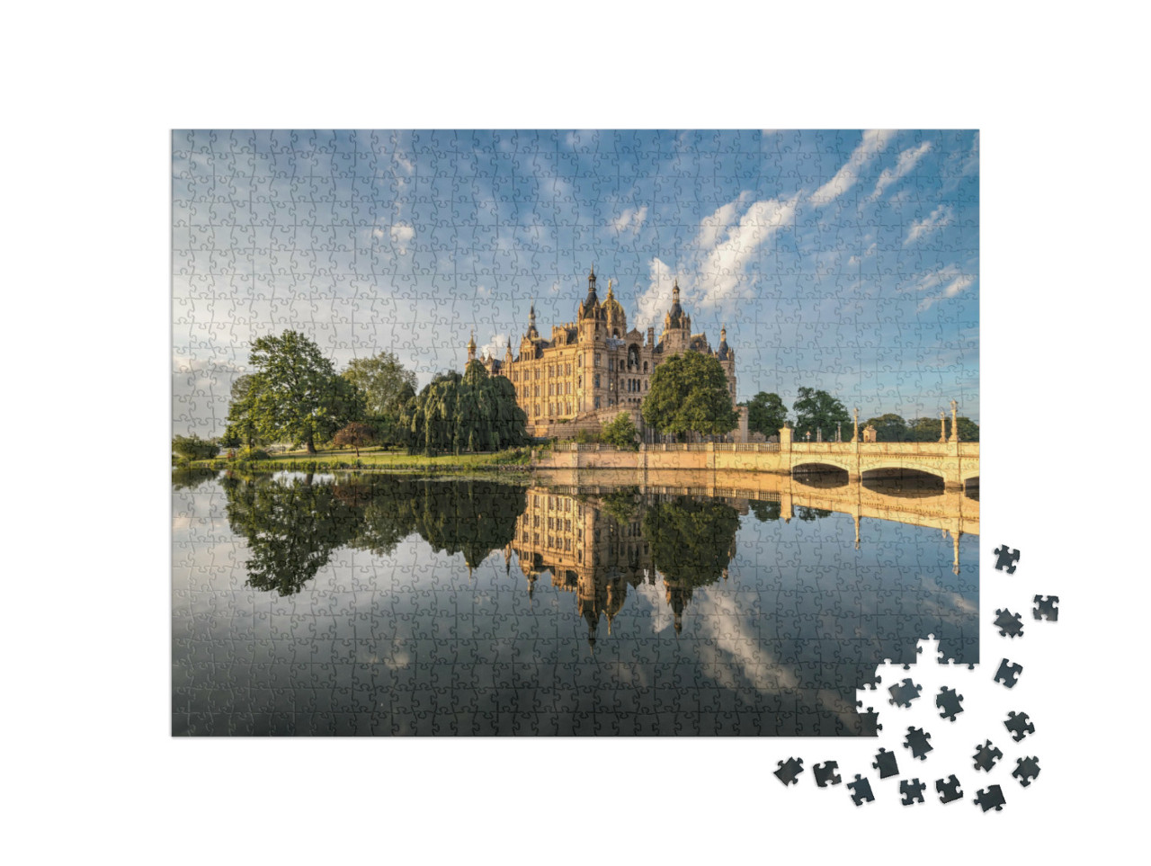 Puzzle 1000 Teile „Schloss Schwerin, das Neuschwanstein des Nordens“