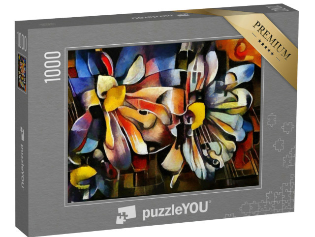 Puzzle 1000 Teile „Blumen im Stil von Picasso und Kandinsky“
