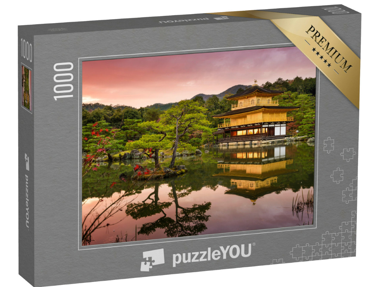 Puzzle 1000 Teile „Kyoto, Japan am Goldenen Pavillon in der Abenddämmerung“