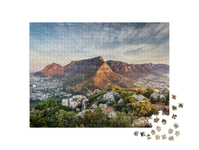 Puzzle 1000 Teile „Tafelberg im Sonnenuntergang“
