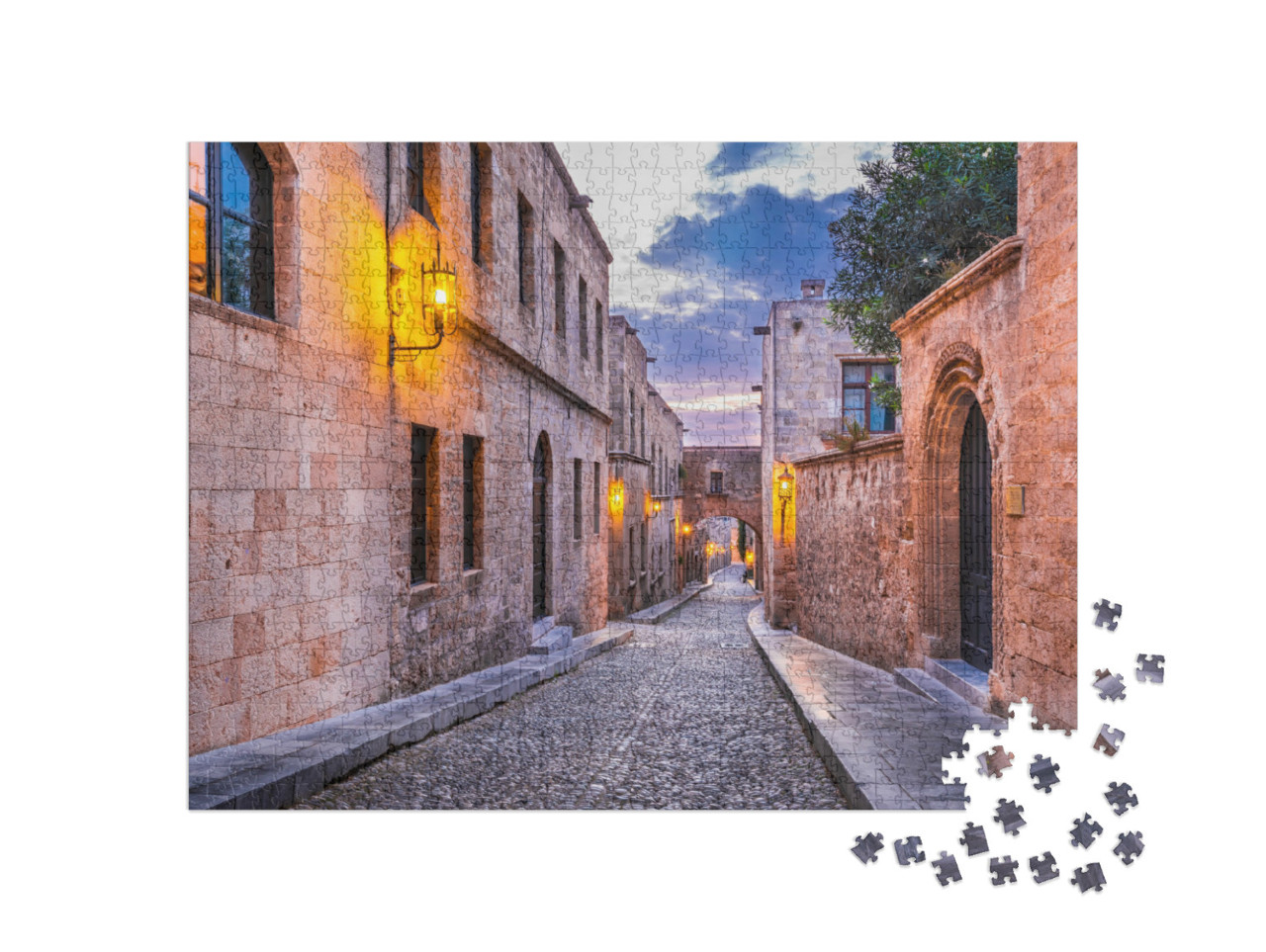 Puzzle 1000 Teile „Allee der Ritter: Ippoton, Rhodos, Griechenland“