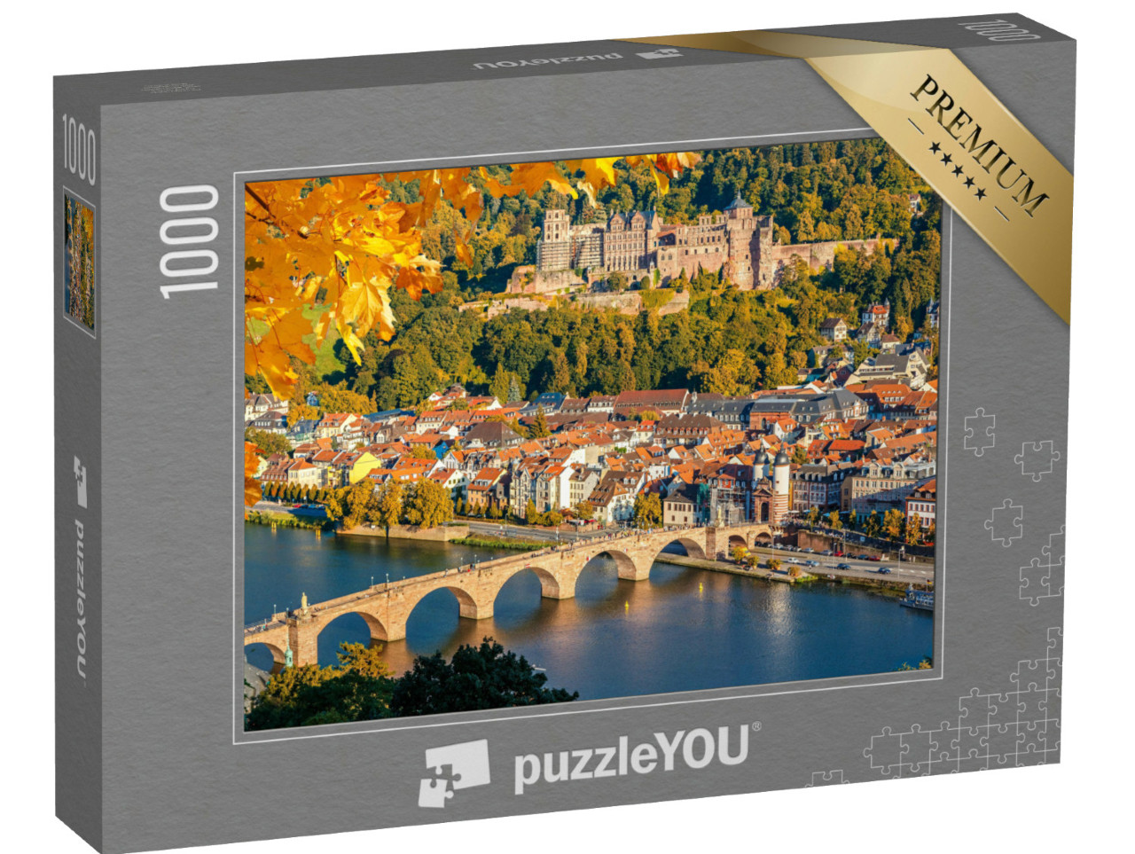 Puzzle 1000 Teile „Blick auf Heidelberg im Herbst“